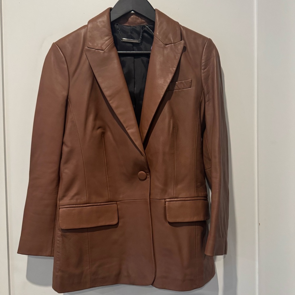100% leather blazer